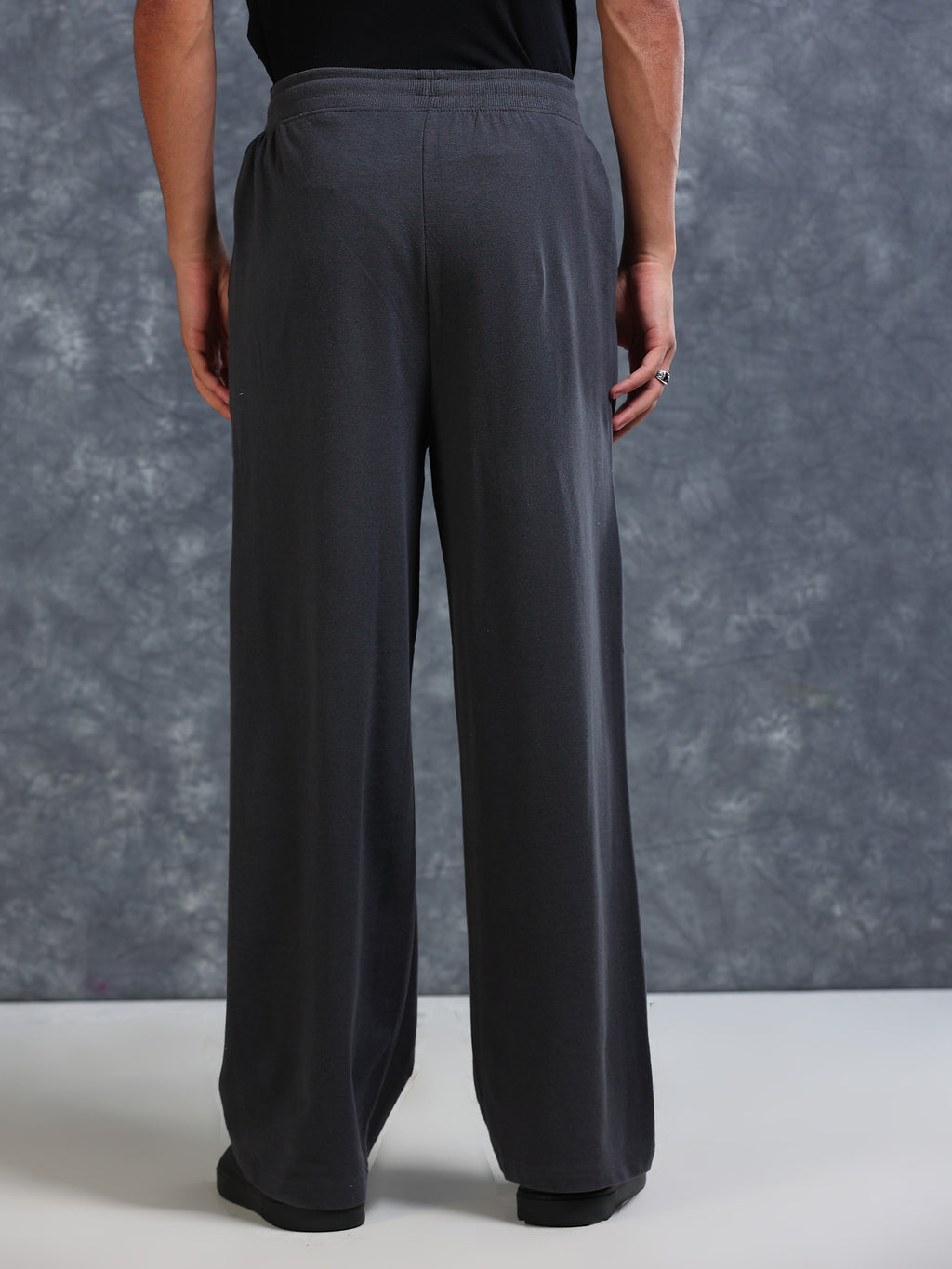 ARDEUR Men Steel Grey Cotton Blend Explore Printed Baggy Fit Track Pants