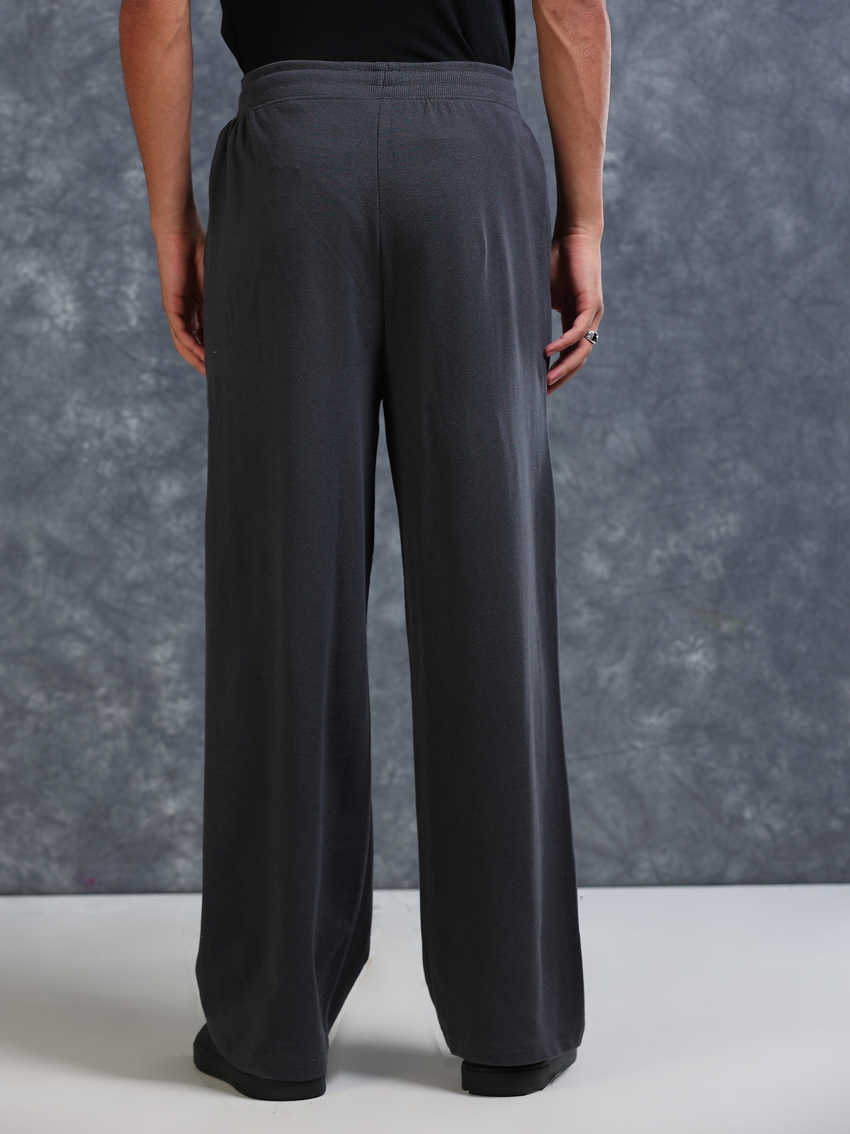 ARDEUR Men Steel Grey Cotton Blend Explore Printed Baggy Fit Track Pants