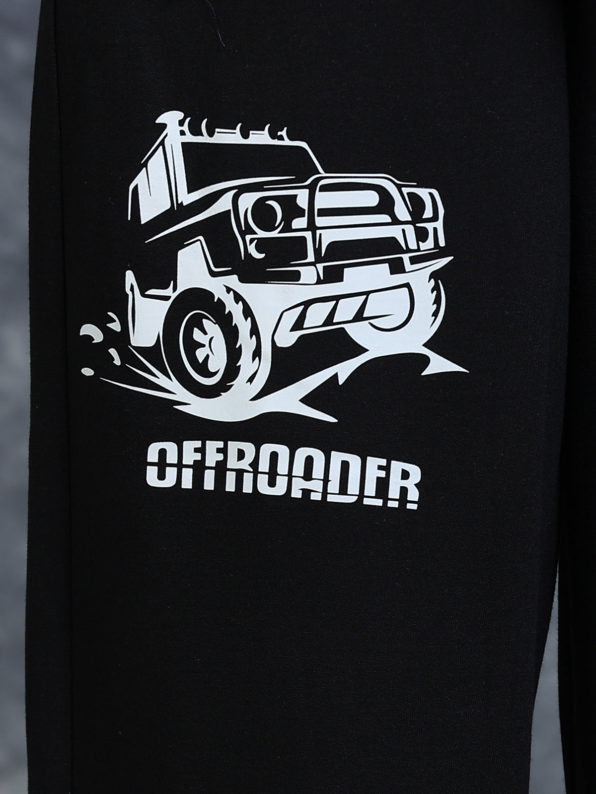 ARDEUR Men Black Cotton Blend Offroader Printed Baggy Fit Track Pants