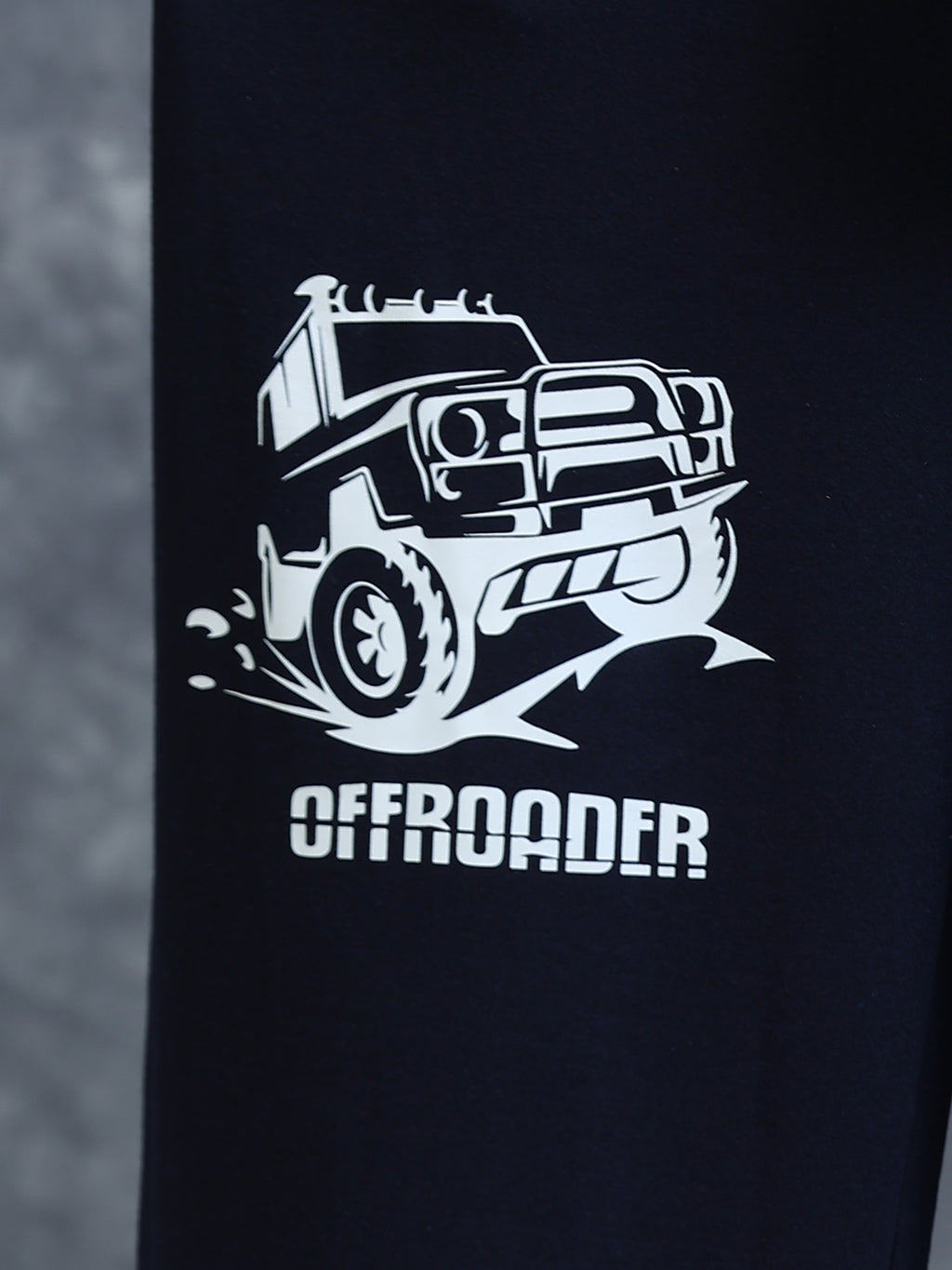 ARDEUR Men Navy Cotton Blend Offroader Printed Baggy Fit Track Pants