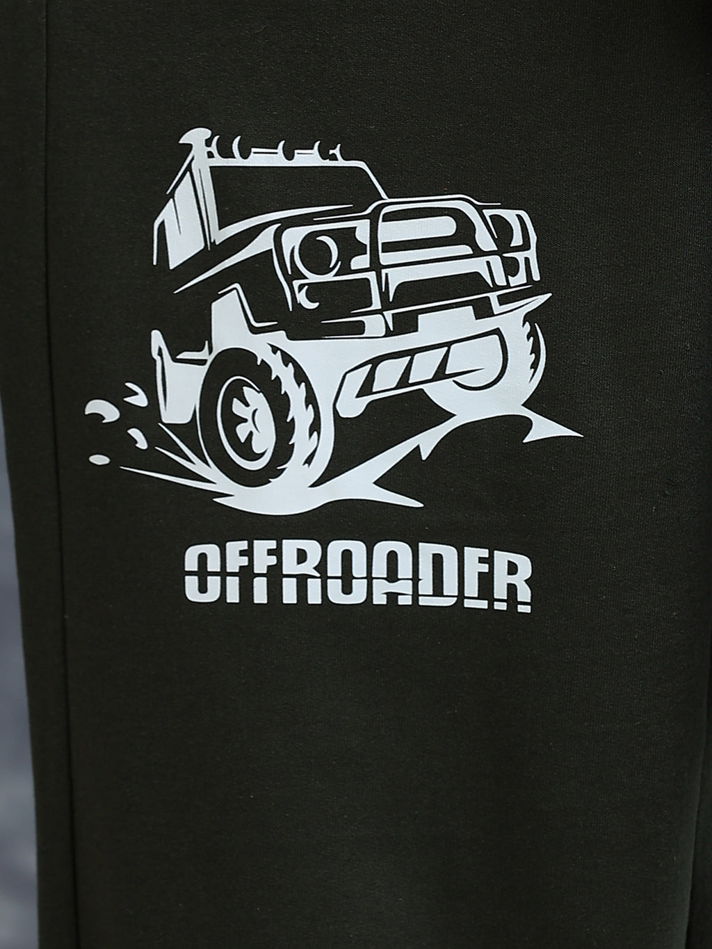ARDEUR Men Olive Cotton Blend Offroader Printed Baggy Fit Track Pants