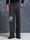 ARDEUR Men Steel Grey Cotton Blend Offroader Printed Baggy Fit Track Pants