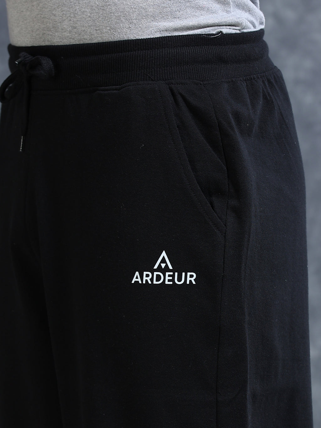 ARDEUR Men Black Cotton Blend Cyclist Printed Baggy Fit Track Pants