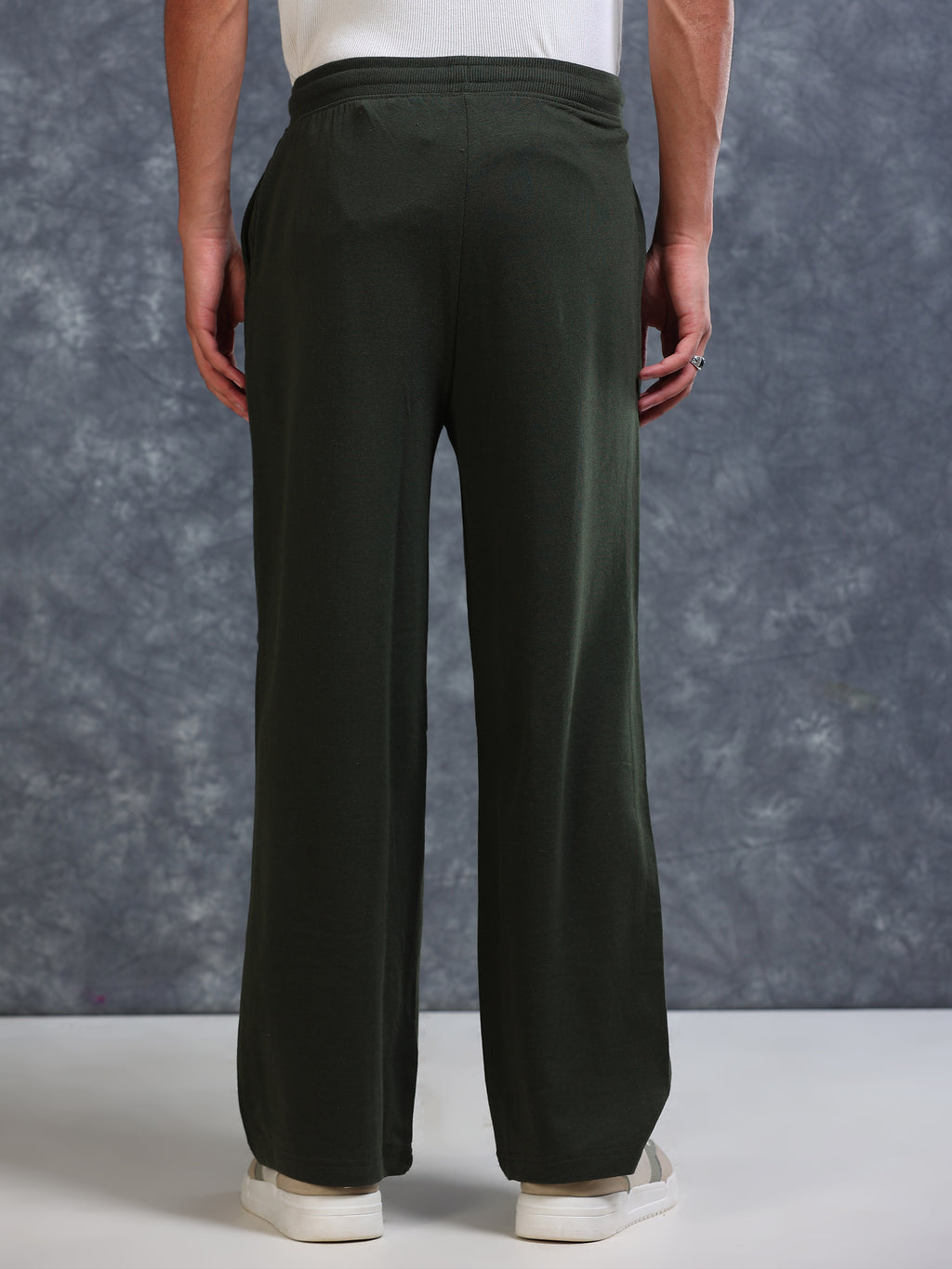 ARDEUR Men Olive Cotton Blend Cyclist Printed Baggy Fit Track Pants