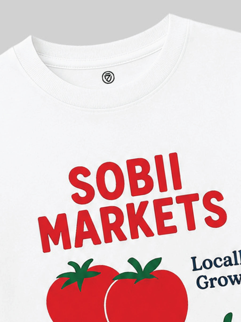CODEZ Boys White Pure Cotton Sobii Markets Tomato Graphic Relaxed Fit T-Shirt
