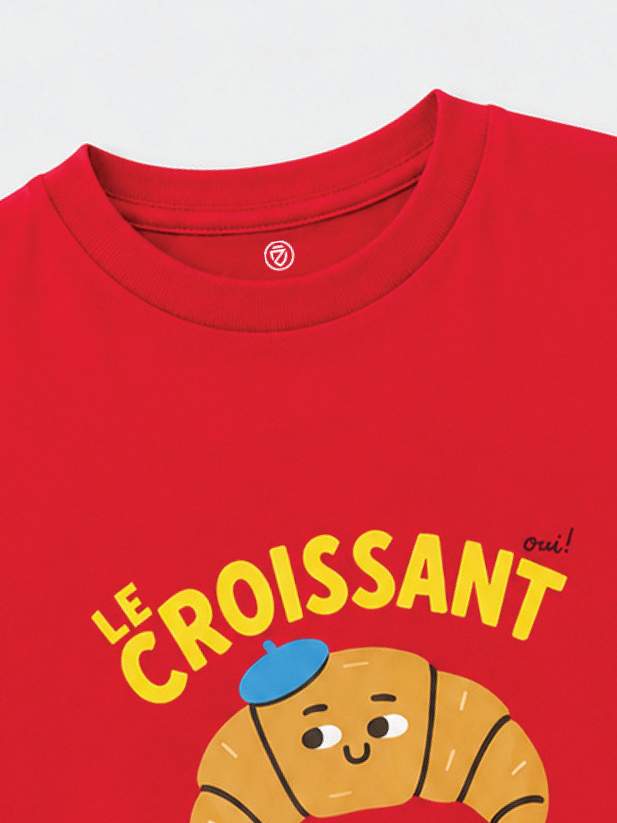 CODEZ Boys Red Pure Cotton Le Croissant Graphic Relaxed Fit T-Shirt
