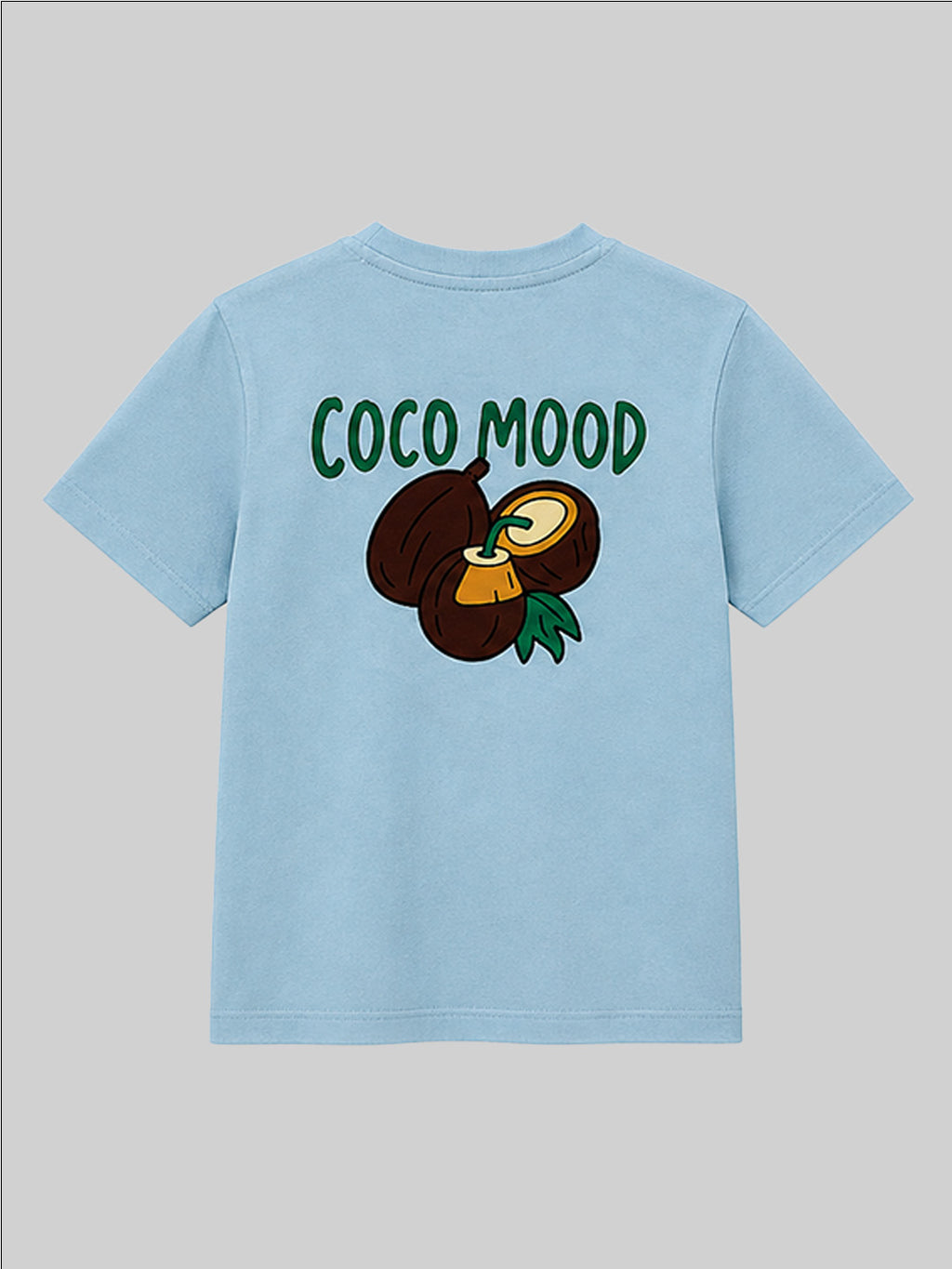 CODEZ Boys Cool Blue Pure Cotton Coco Mood Coconut Graphic Relaxed Fit T-Shirt