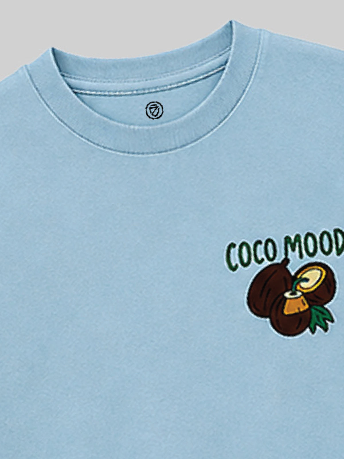 CODEZ Boys Cool Blue Pure Cotton Coco Mood Coconut Graphic Relaxed Fit T-Shirt