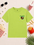 CODEZ Boys Green Glow Pure Cotton Coco Mood Coconut Graphic Relaxed Fit T-Shirt