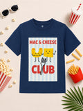 CODEZ Boys Navy Pure Cotton Mac & Cheese Club Graphic Relaxed Fit T-Shirt