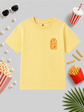 CODEZ Boys Lemon Drop Pure Cotton Grocery List Graphic Relaxed Fit T-Shirt