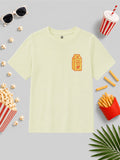 CODEZ Boys White Jade Pure Cotton Grocery List Graphic Relaxed Fit T-Shirt
