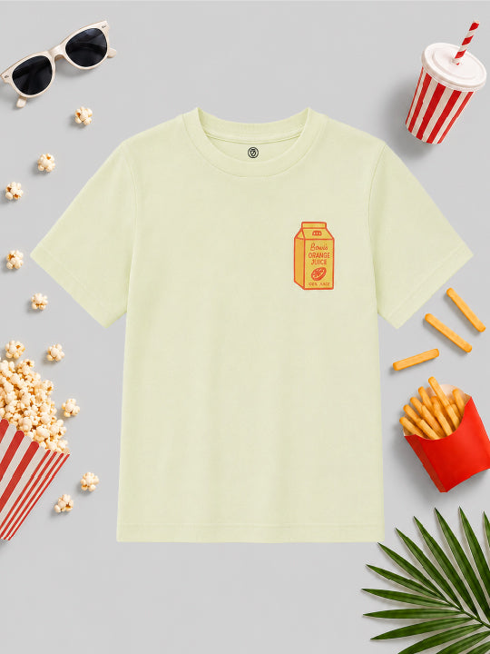 CODEZ Boys White Jade Pure Cotton Grocery List Graphic Relaxed Fit T-Shirt