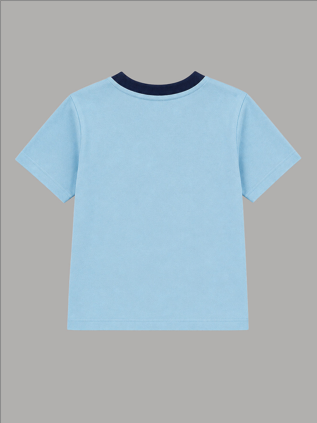 CODEZ Boys Cool Blue Pure Cotton Hamburger & Pizza Graphic Relaxed Fit T-Shirt