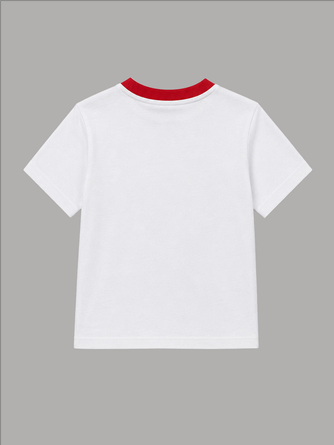 CODEZ Boys White Pure Cotton Hamburger & Pizza Graphic Relaxed Fit T-Shirt