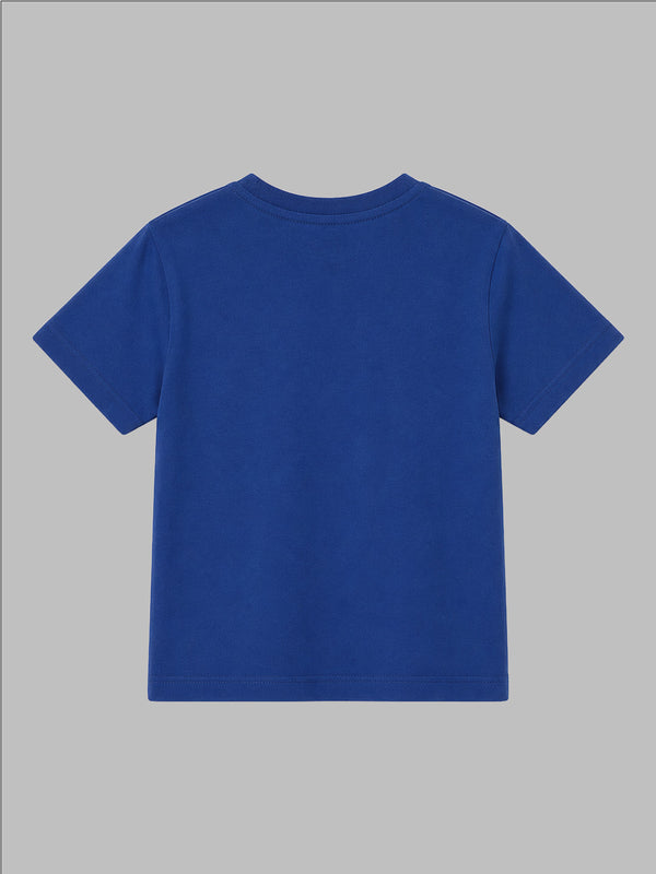 CODEZ Boys Blue Pure Cotton Crunch Monster Graphic Relaxed Fit T-Shirt