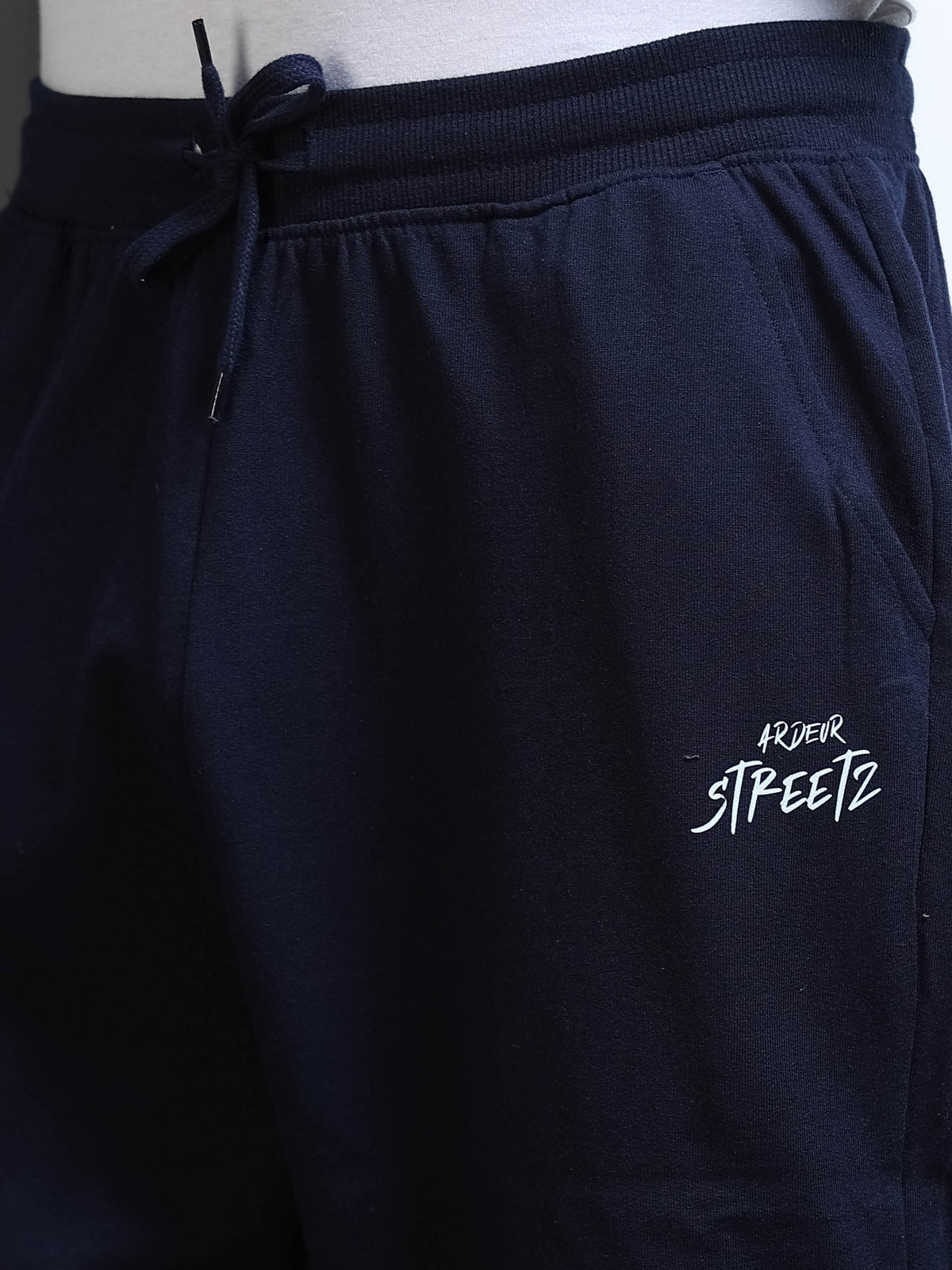 ARDEUR STREETZ Men Navy Cotton Blend Mountain Trail Graphic Baggy Fit Track Pants