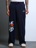 ARDEUR STREETZ Men Navy Cotton Blend LEGEND Printed Baggy Fit Track Pants