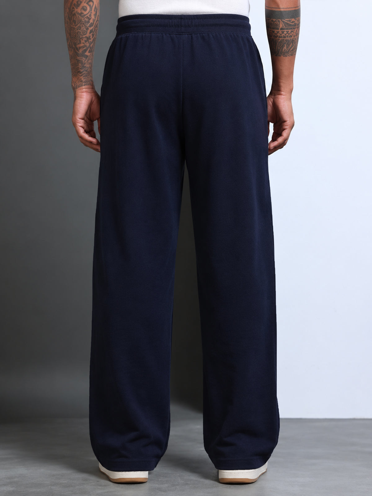 ARDEUR STREETZ Men Navy Cotton Blend LEGEND Printed Baggy Fit Track Pants