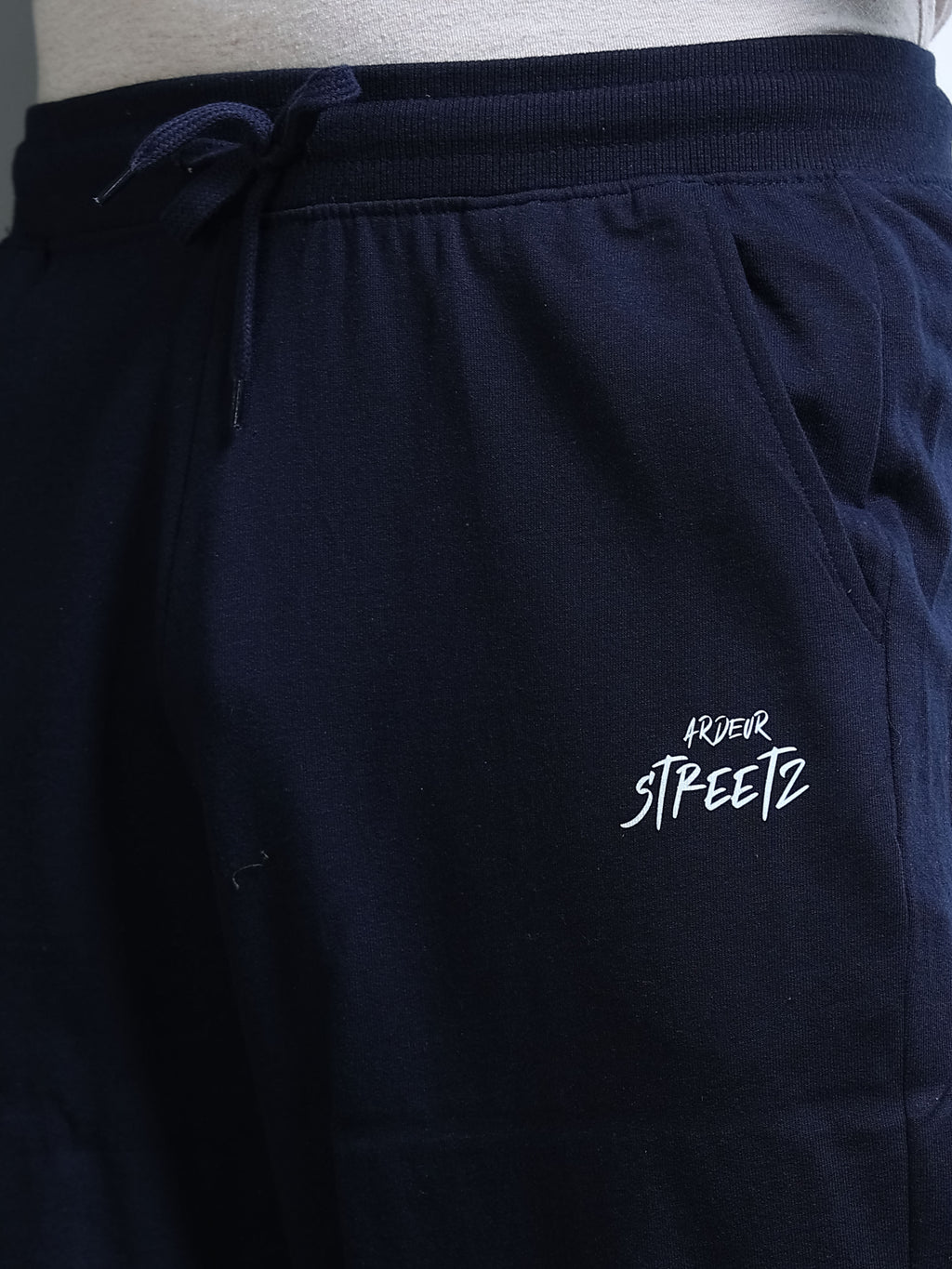 ARDEUR STREETZ Men Navy Cotton Blend LEGEND Printed Baggy Fit Track Pants