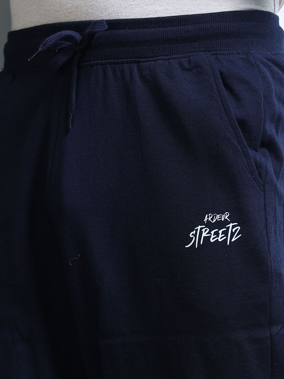 ARDEUR STREETZ Men Navy Cotton Blend LEGEND Printed Baggy Fit Track Pants