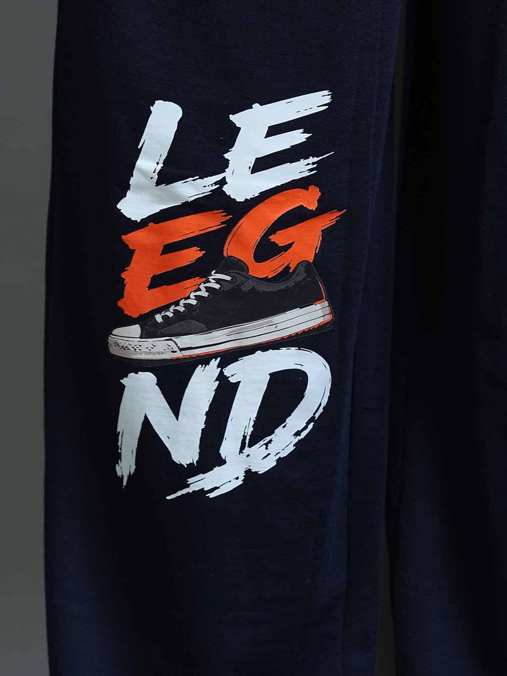ARDEUR STREETZ Men Navy Cotton Blend LEGEND Printed Baggy Fit Track Pants