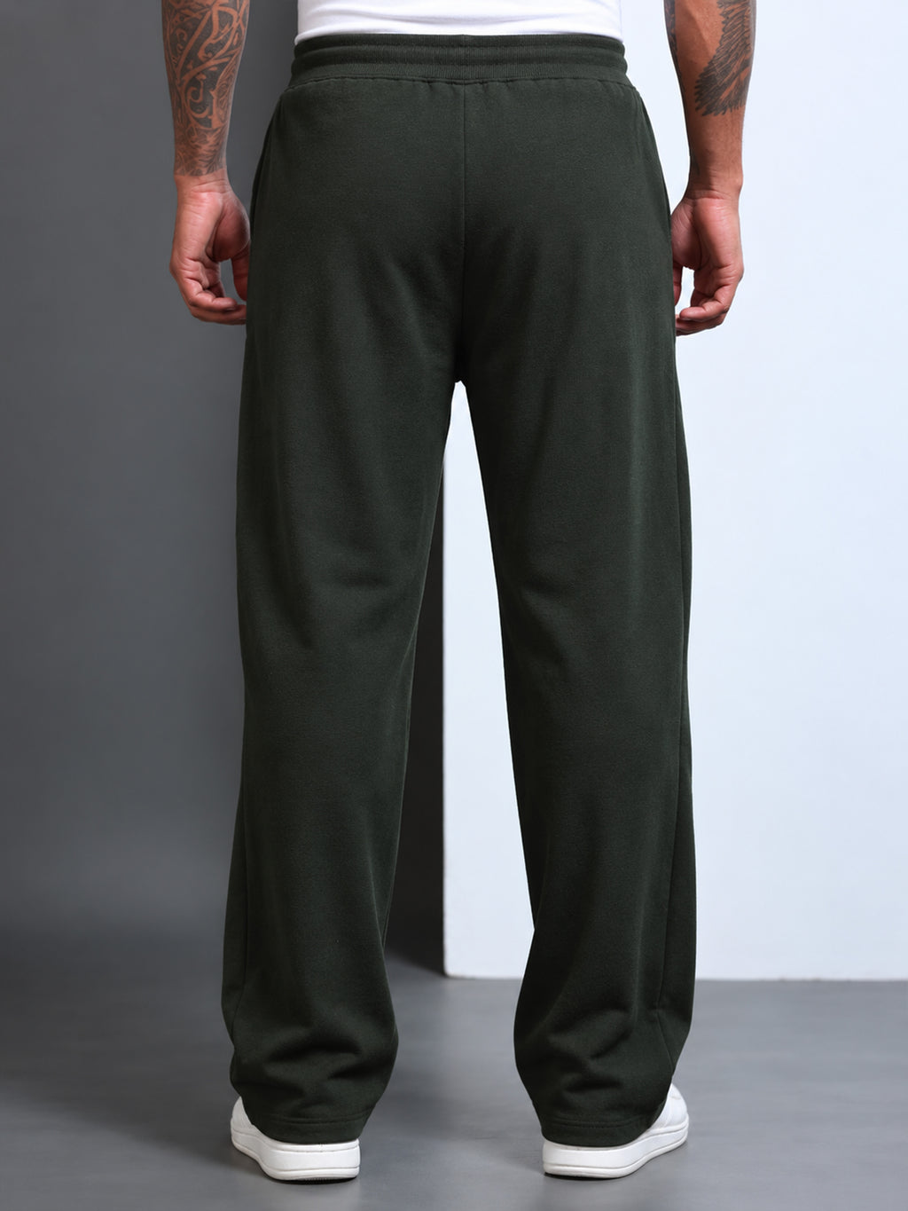 ARDEUR STREETZ Men Olive Cotton Blend LEGEND Printed Baggy Fit Track Pants