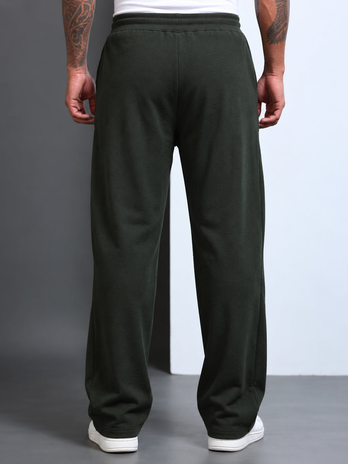 ARDEUR STREETZ Men Olive Cotton Blend LEGEND Printed Baggy Fit Track Pants