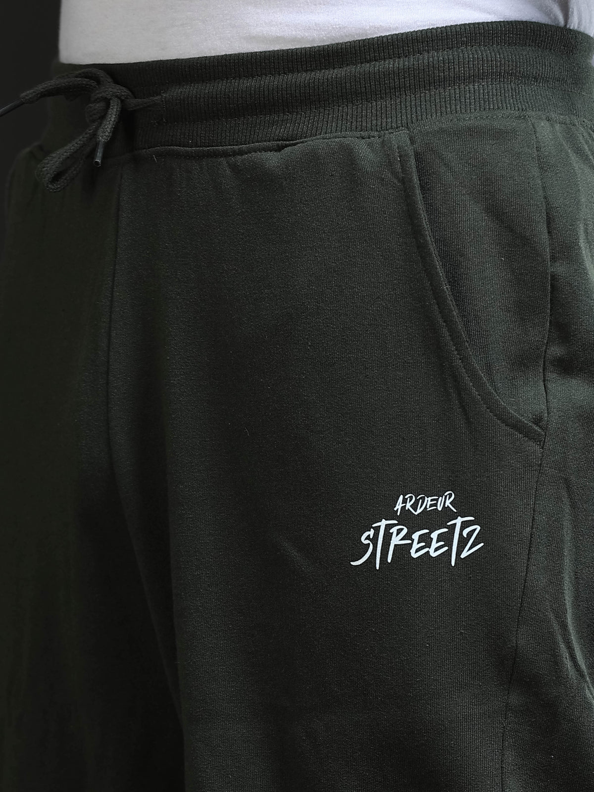 ARDEUR STREETZ Men Olive Cotton Blend LEGEND Printed Baggy Fit Track Pants