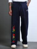 ARDEUR STREETZ Men Navy Cotton Blend Have Fun Printed Baggy Fit Track Pants