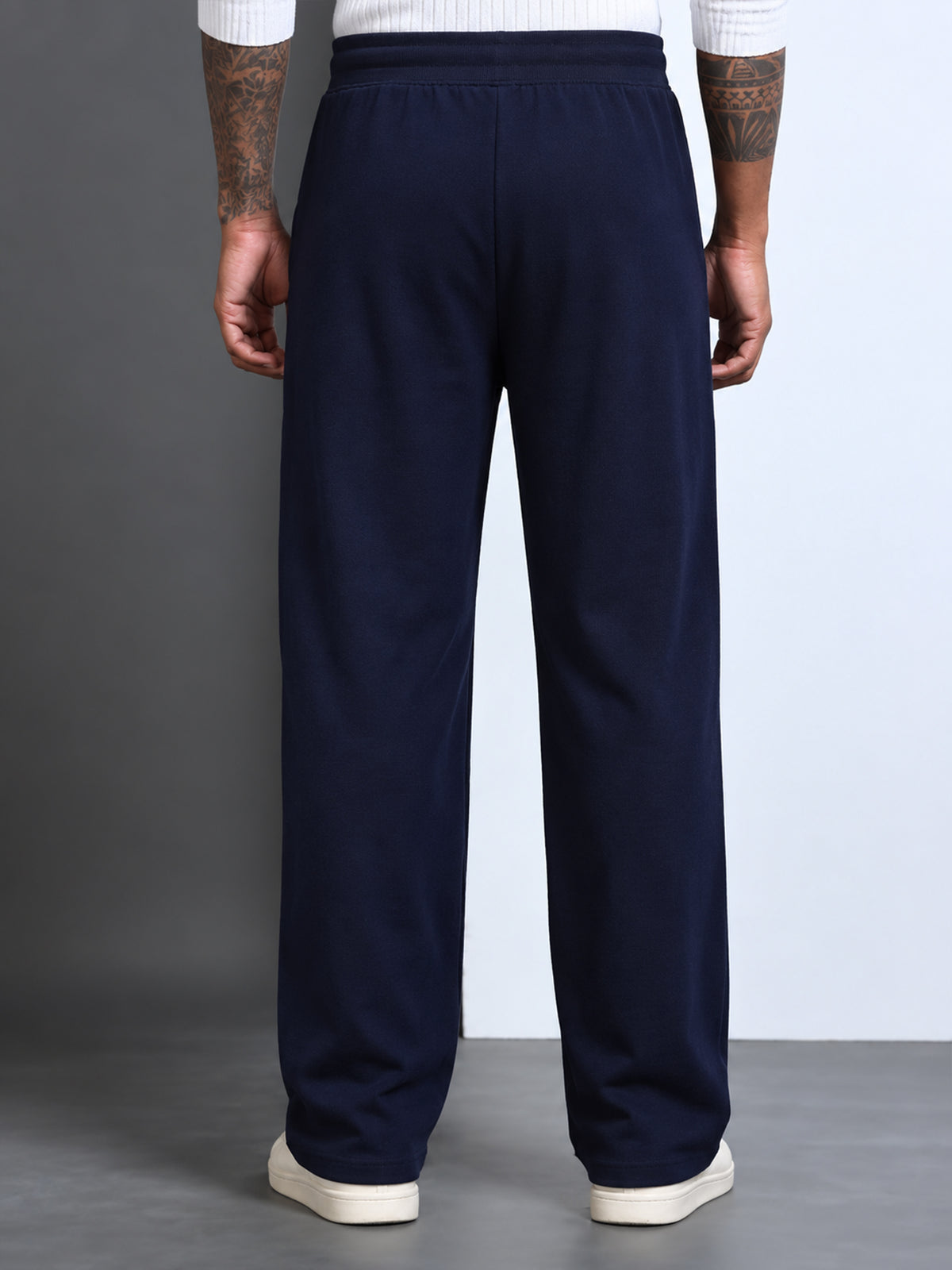 ARDEUR STREETZ Men Navy Cotton Blend Have Fun Printed Baggy Fit Track Pants