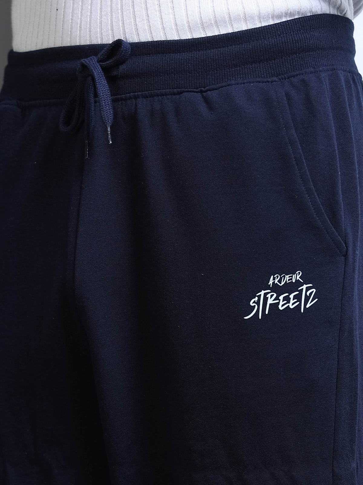 ARDEUR STREETZ Men Navy Cotton Blend Have Fun Printed Baggy Fit Track Pants