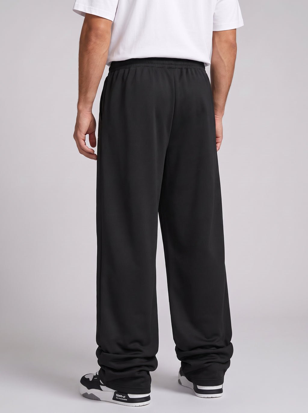 ARDEUR ZEAL IN YOU Mens Black Cotton Blend Football Printed Baggy Fit Track Pants