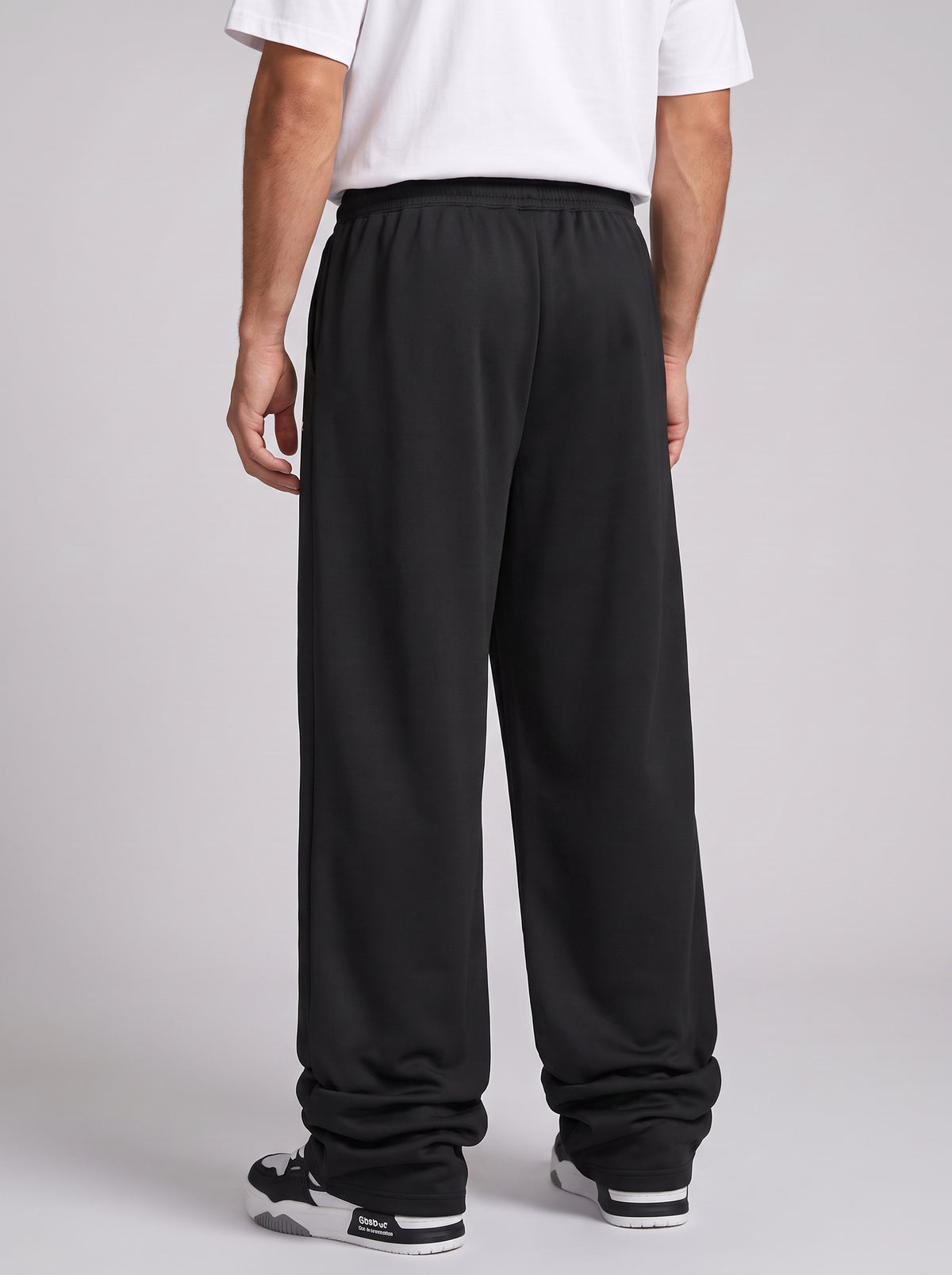 ARDEUR ZEAL IN YOU Mens Black Cotton Blend Football Printed Baggy Fit Track Pants