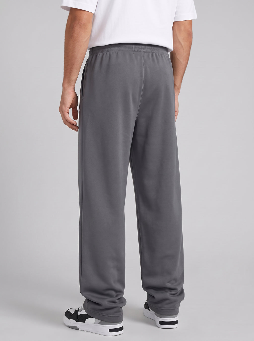 ARDEUR ZEAL IN YOU Mens Steel Grey Cotton Blend Football Printed Baggy Fit Track Pants