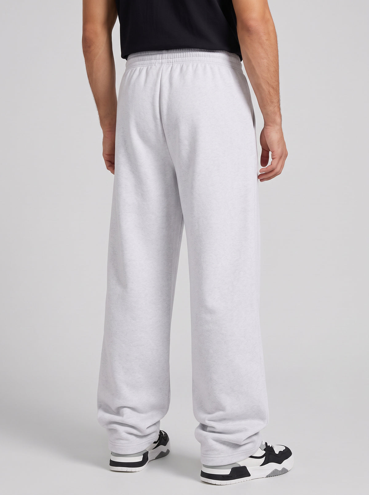ARDEUR ZEAL IN YOU Mens White Melange Cotton Blend Football Printed Baggy Fit Track Pants