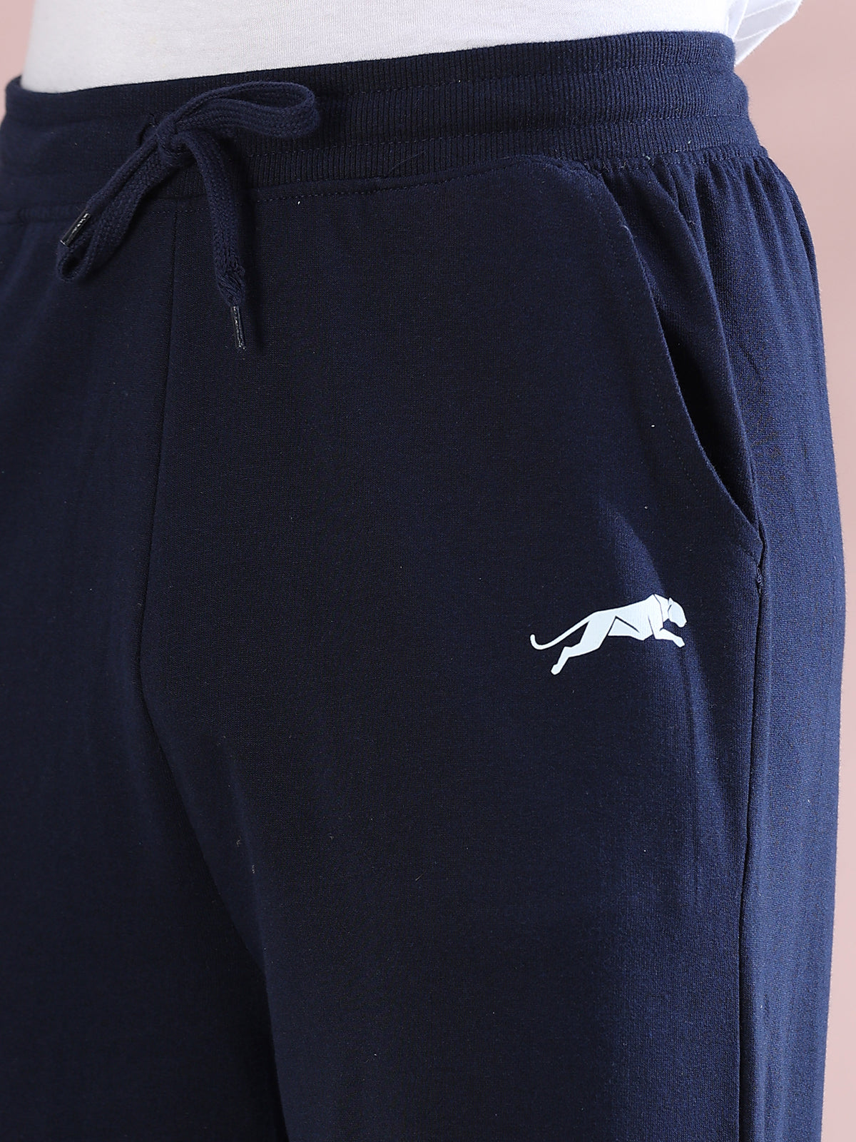 ARDEUR ZEAL IN YOU Mens Navy Cotton Blend No Limits Printed Baggy Fit Track Pants