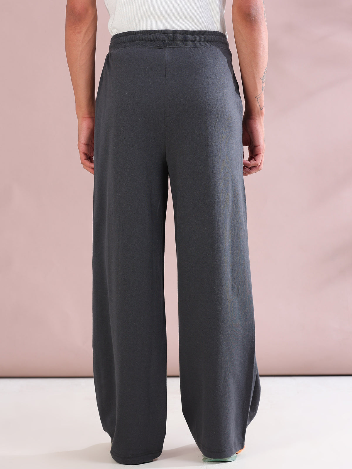 ARDEUR ZEAL IN YOU Mens Steel Grey Cotton Blend No Limits Printed Baggy Fit Track Pants