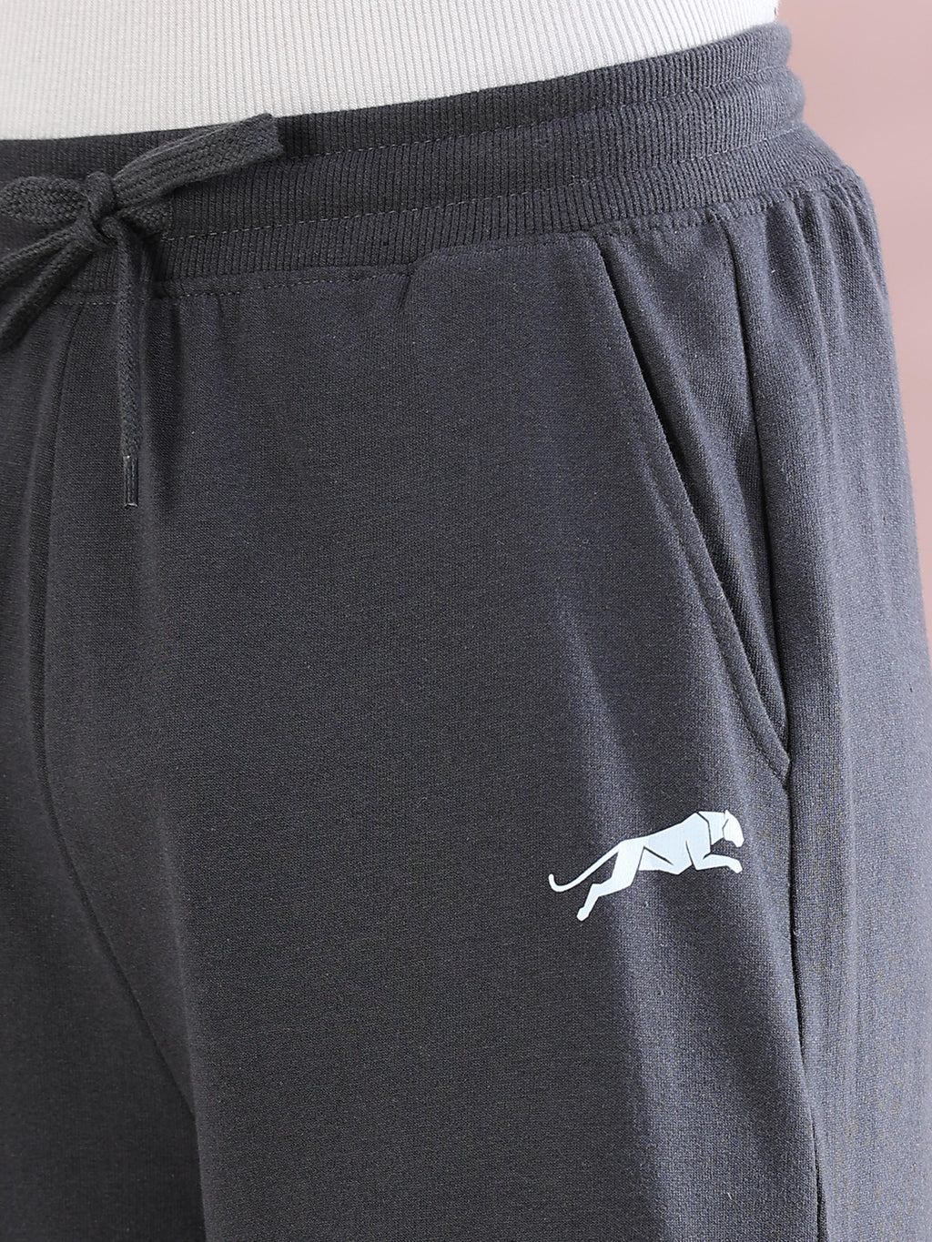 ARDEUR ZEAL IN YOU Mens Steel Grey Cotton Blend No Limits Printed Baggy Fit Track Pants