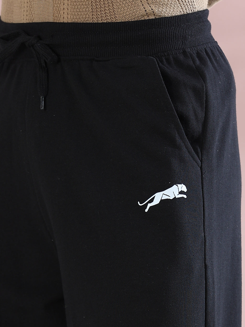 ARDEUR ZEAL IN YOU Mens Black Cotton Blend Basketball Printed Baggy Fit Track Pants