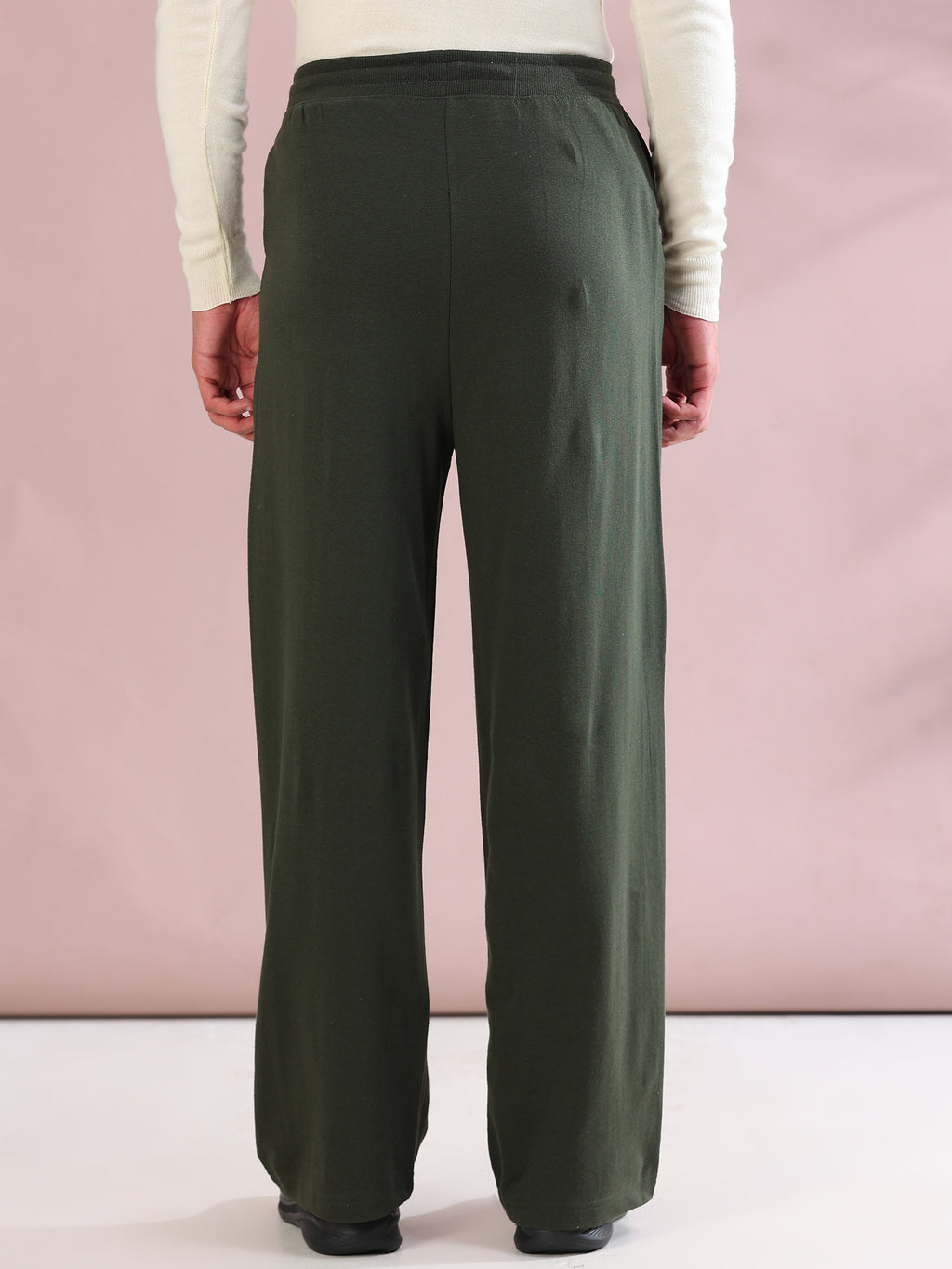 ARDEUR ZEAL IN YOU Mens Olive Cotton Blend Tennis Printed Baggy Fit Track Pants