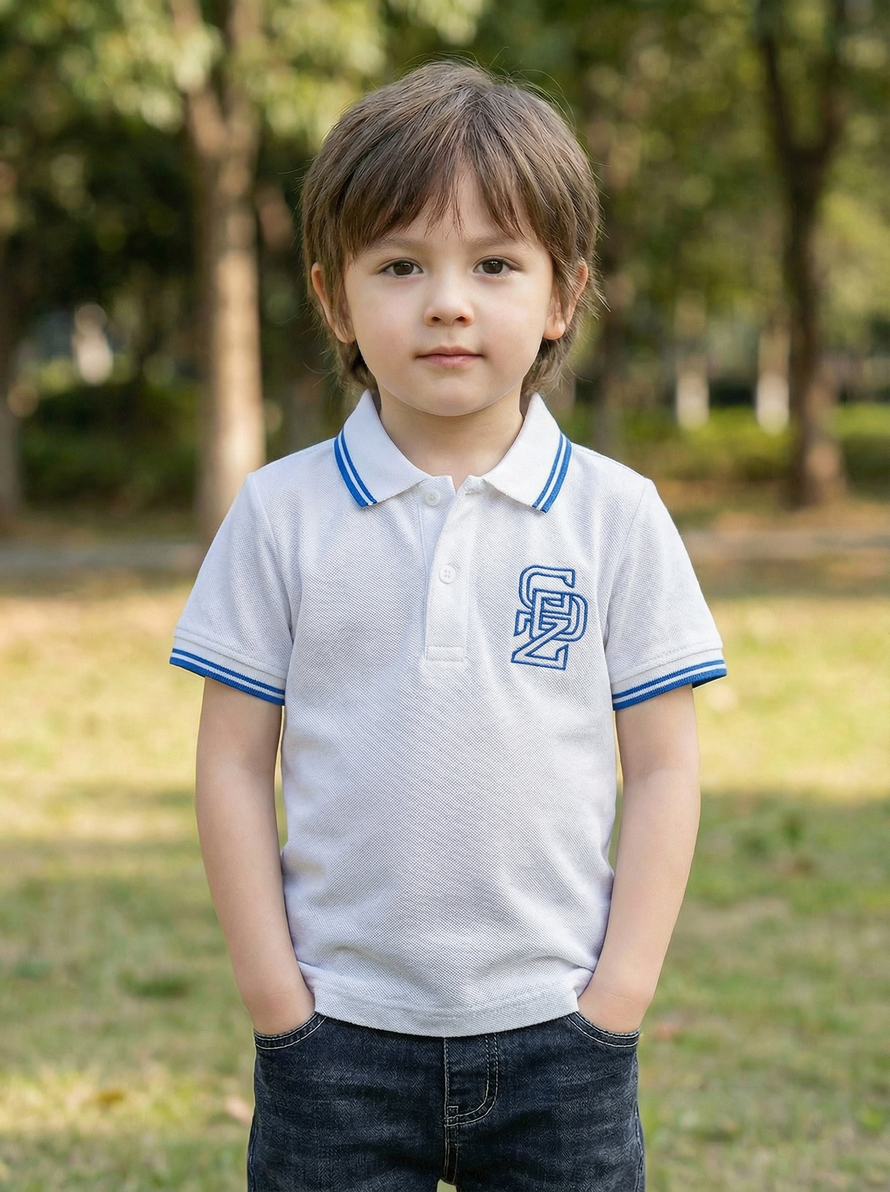 CODEZ Boys Regular Fit Polo T-Shirt (White)