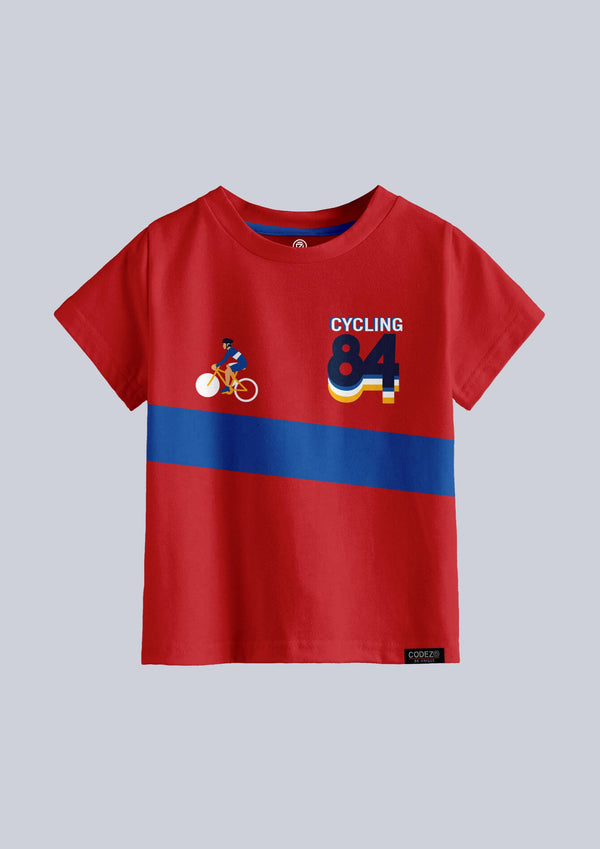 CODEZ Boys Red Round Neck Printed Tshirts
