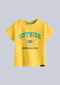 boys printed t-shirt - CODEZ Boys' Yellow Round Neck Printed T-Shirts, front view