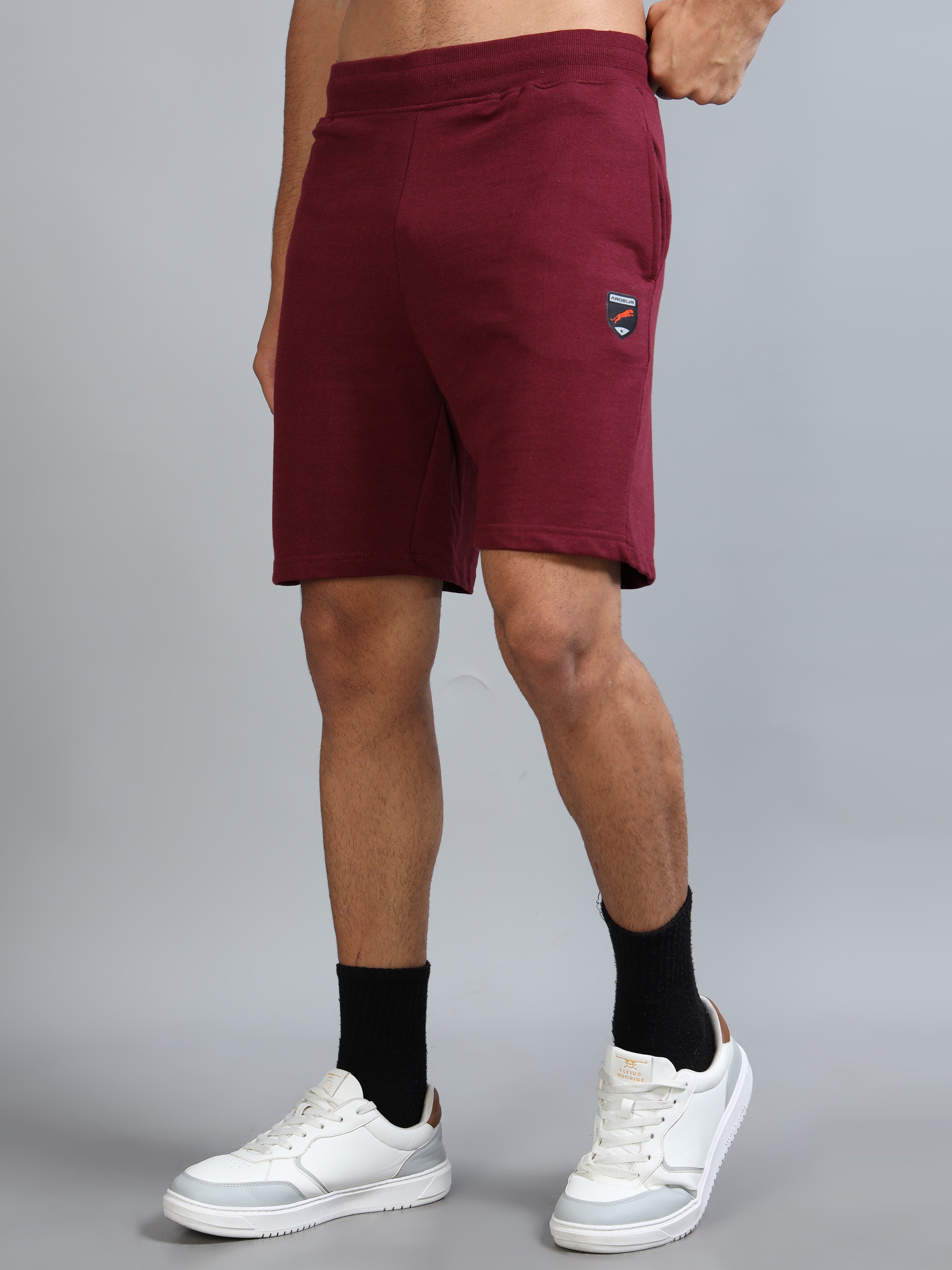 ARDEUR ZEAL IN YOU Men Maroon Self Design Shorts