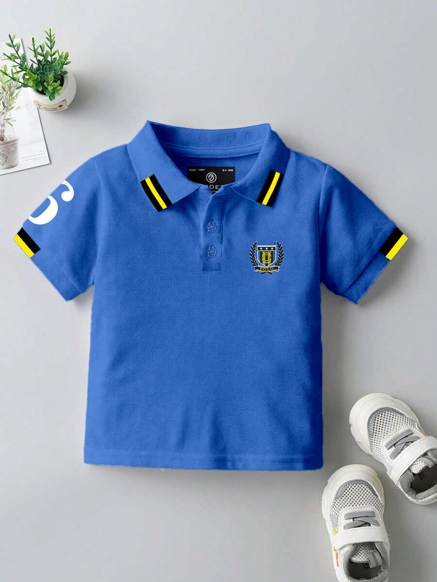 CODEZ Boys Regular Fit Pique Polo T-Shirt (Royal Blue)
