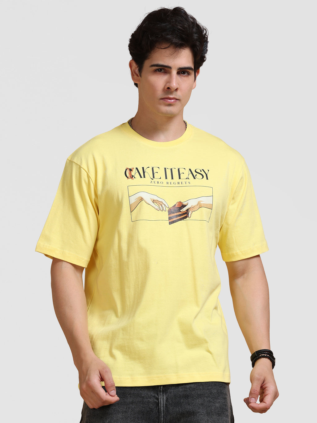 ARDEUR Men's Relaxed Fit 100% Cotton Graphic T-Shirt - Lemon Drop