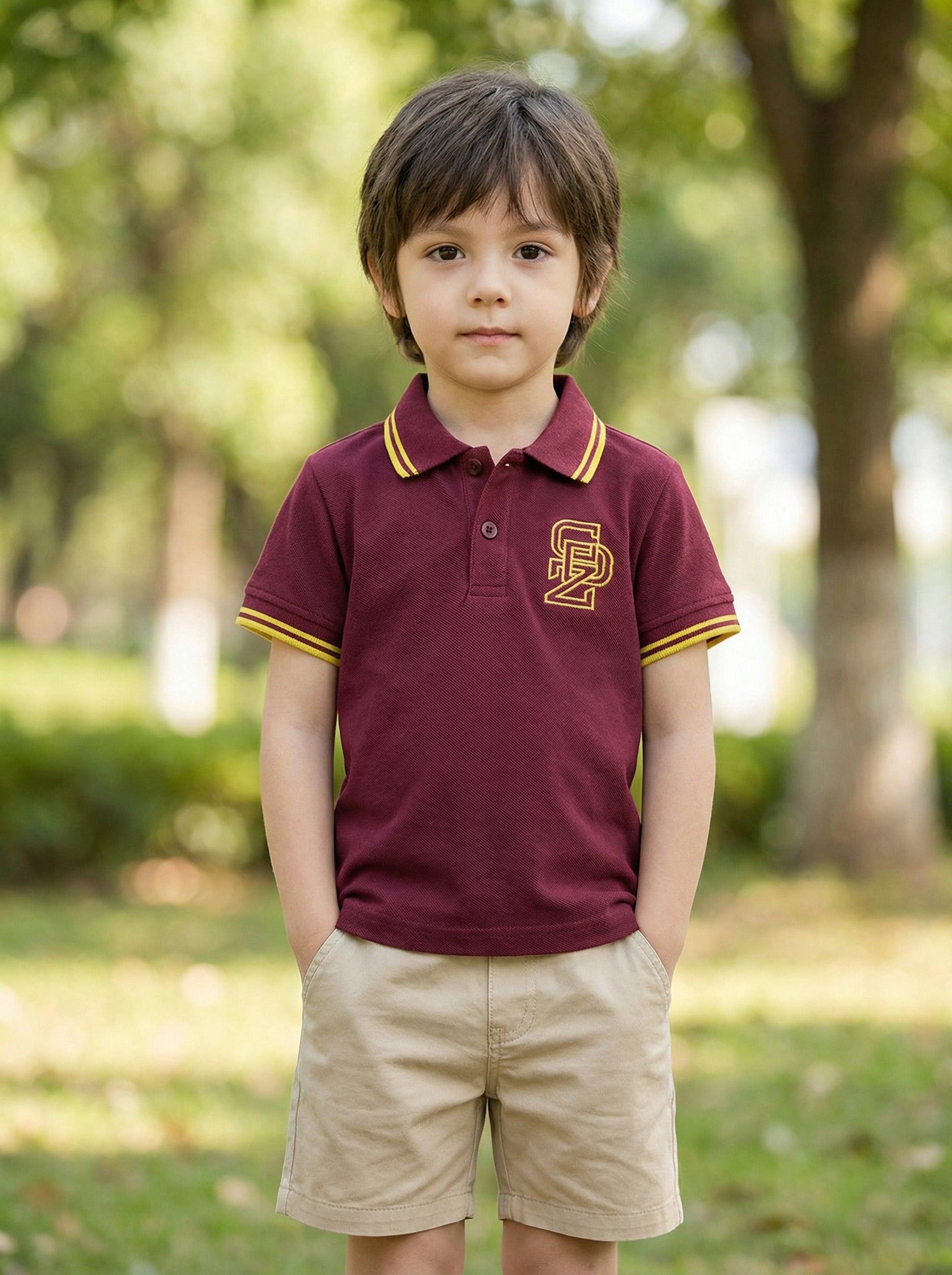 CODEZ Boys Regular Fit Polo T-Shirt (Maroon)