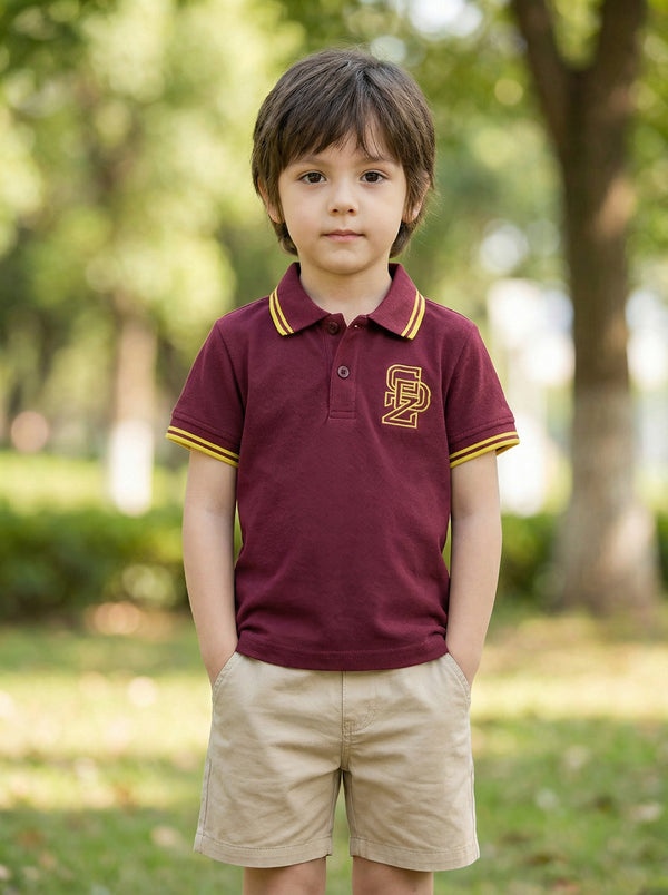 CODEZ Boys Regular Fit Polo T-Shirt (Maroon)