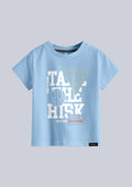 boys printed t-shirt - CODEZ Boys' Sky Blue Round Neck Printed T-Shirts, front view